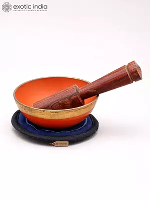4" Traditional Buddhist Singing Bowl with Cushion & Wooden Stick