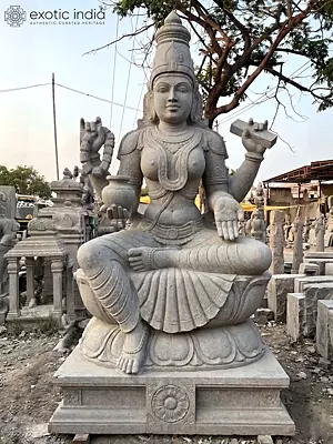 108" Large Goddess Sampatkari | Granite Stone Sculpture