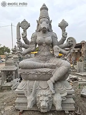 Granite Sculpture: 108" Goddess Mahavarahi Statue