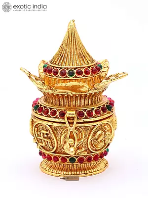 Small Brass Kalash Container for Kumkum or Sindoor