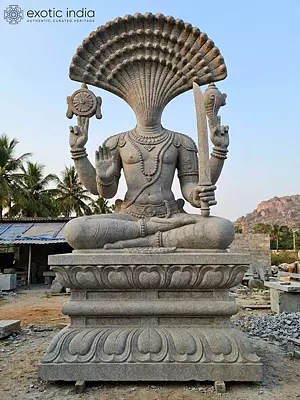 156" Large Maharishi Patanjali - The Founder of Yoga System | Granite Sculpture