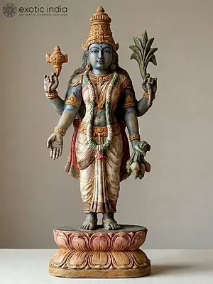 Goddess Shakambhari Wooden Statue - 36 Inches
