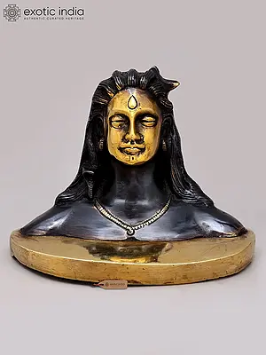 6" Small Black and Gold Adiyogi Shiva Brass Idol