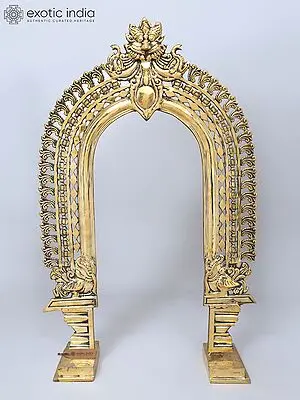 32" Kirtimukha Prabhavali (Deity Arch) - Brass Hindu Temple Decor