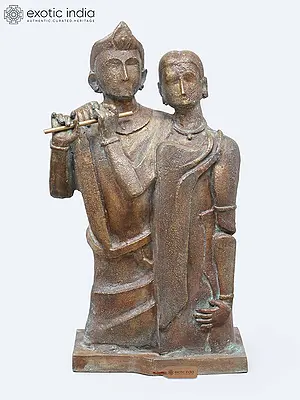 20" Radha Krishna | Modern Art Bronze Sculpture