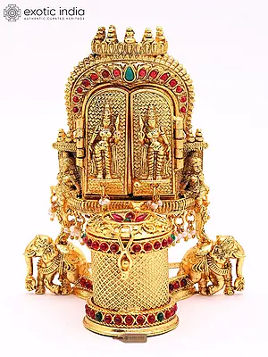 Shiva-Parvati Brass Kumkum Box