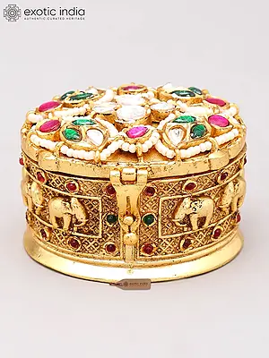 Designer Brass Sindoor/Kumkum Box