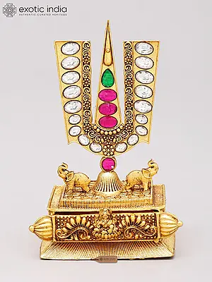 3" Brass Vaishnava Tilak Kumkum/Sindoor Box