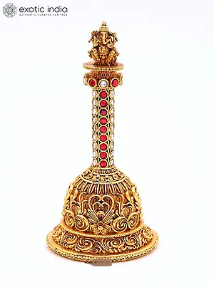 4" Superfine Lord Ganesha Bell in Brass