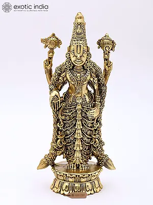 6" Small Superfine Tirupati Balaji (Venkateshvara) | Brass Statue
