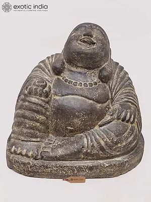 12" Laughing Buddha (Budai) - Symbol of Happiness, Wealth, and Good Fortune | Stone Sculpture