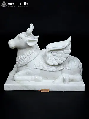 15" Nandi with Wings | Marble Sculpture