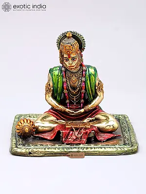4" Small Superfine Sitting Lord Hanuman | Brass Statue