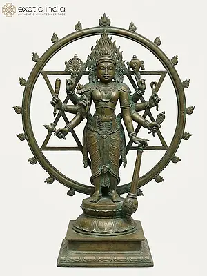 20" Chakratlalwar (Sudarshan Vishnu) Bronze Statue
