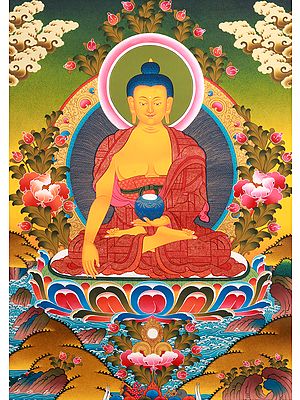 Tibetan Buddhist Shakyamuni Buddha in Bhumisparsha Mudra - Superfine Quality