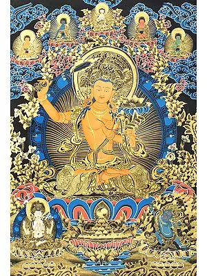 Gold-And-Cerulean Bodhisattva Manjushri