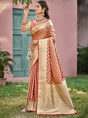 Silk Small Woven Motifs Attractive Saree With Tassels Pallu