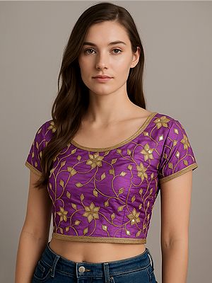 Dewberry Designer Choli from Jodhpur with Golden-Embroidery