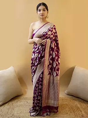 Lush Soft Lichi Silk Saree Elaborate Rich Pallu Jacquard Opulence Ethnic Festive Party Sophisticated Glamour Wear