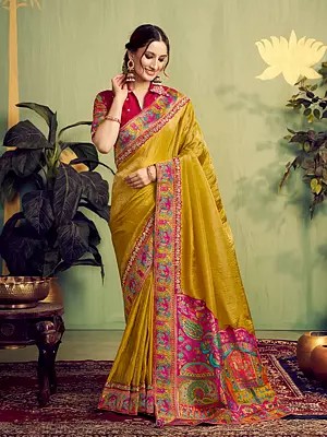 Luxurious Rangkat Woven Upada Silk Saree Featuring Sequence Embroidery Stone Handwork For Wedding Festive Occasions