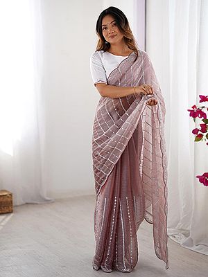 Elegant Jimmy Choo Saree Featuring Exquisite Designer Embroidery Work Delicate Border Detailing