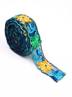 Aari Embroidered Floral Fabric Border