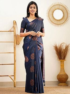 Soft Lichi Silk Casual Wear Saree Jacquard Work Beautiful Rich Tassels Pallu