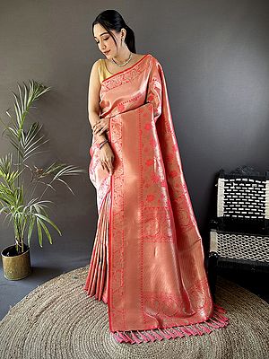 Banarasi Saree In Soft Silk With Flower Pattern Traditional Designer Ethnic Festive Wedding Party Wear Saree For Women