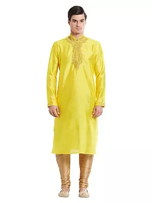 Luxury Embroidered Art Silk Kurta Pajama for Men - Ideal for Celebrations