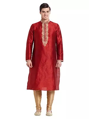 Premium Art Silk Kurta Set with Festive Embroidery