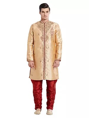Premium Silk Sherwani for Men: Intricate Embroidery for Groom and Grand Occasions