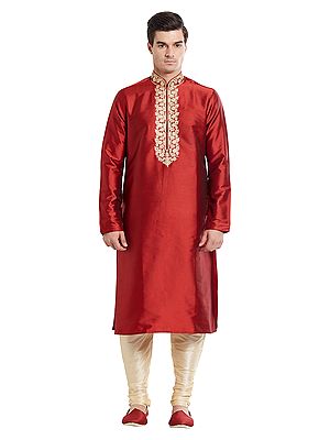 Traditional Silk Kurta Set for Men - Festive and Wedding Apparel