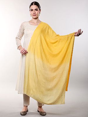 Buff-Yellow Lightweight Dual-Shaded Plain Stole