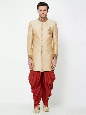 Men's Indo Western Sherwani With Patiala - Handcrafted Festive Attire