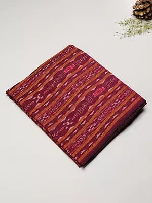 Purple-Potion Handloom Pure Cotton Fabric with Ikat Weave