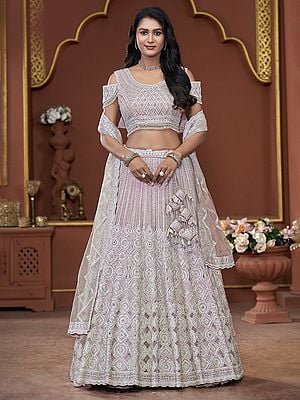 Premium Net Sequins And Zarkan Work Fancy Wedding Wear Lehenga Choli With Matching Dupatta