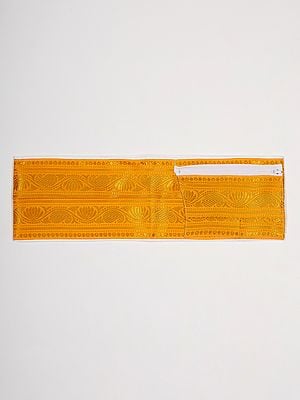 Adjustable Velcro Dhoti Belt with Zari Woven Paisley-Flowers and Zip Pouch/Pocket