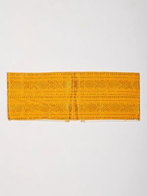 Spectra-Yellow Golden Thread Woven Adjustable Dhoti Belt with Zip Pouch/Pocket