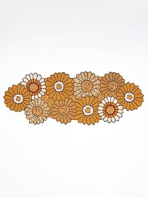 Handmade Floral Design Beaded work Table Runner