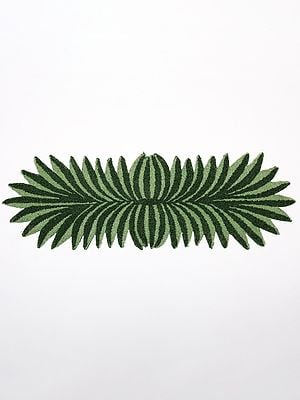 Greenery Table Runner with All-over Leaf Pattern Beads work