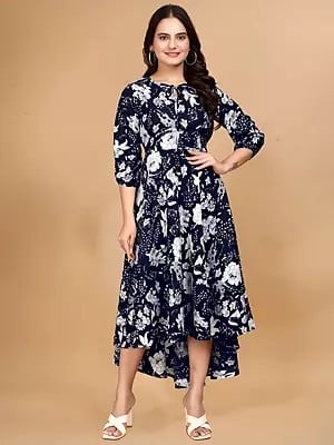 Elegant Flared Floral Printed All Over Designer Party Wear Attractive Gown