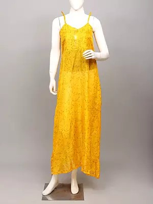 Vintage Assorted Print Long Red Dress