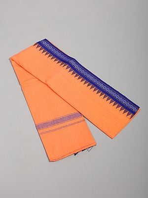 Temple Border Cotton Angavastram from Sambhalpur