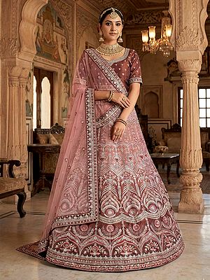 Luxurious Velvet Lehenga Choli With Dual Sequence Work And Handwork Embroidery Perfect For Bridal And Special Occasions