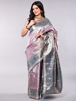 Pure Kanjivaram Silk Saree with Intricate Heavy Zari Woven Flowers