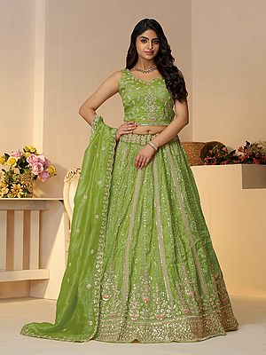 Jimmy Choo Sequins And Cut Dana Work Embellished Wedding Wear Lehenga Choli With Matching Dupatta