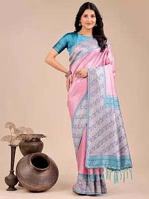 Floral Wide Border Stunning Festive Wear Silk Saree With Blouse