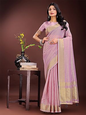 Contrast Border Stunning Festive Wear Organza Saree With Matching Blouse