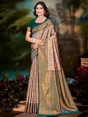 Designer Silk Paisley And Leaf Pattern Saree With Blouse For Casual Occasion