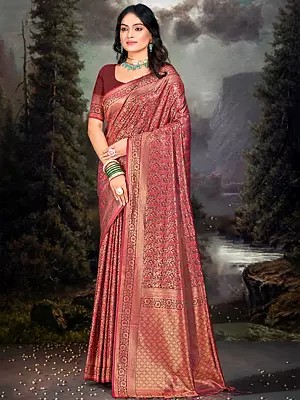 Banarasi Silk Woven Work Designer Saree With Blouse & Tassels Pallu For Casual Occasion